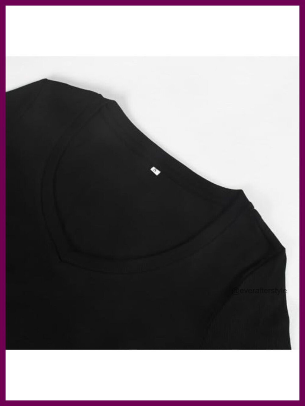Long Sleeve V Neck Crop Top Ribbed Knit Slim Fitted Basic Tee - Picture 2 of 6